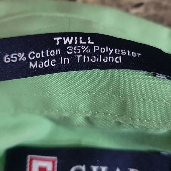 Chaps Twill Mens Green Button Up Shirt Size 15/15.5, M - Picture 4 of 4